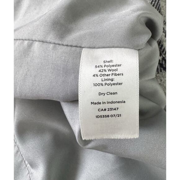 Talbots Grey Blue Skirt Womens Wool Blend Straight Plaid Size 4 - Picture 6 of 6